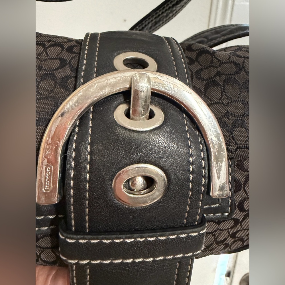 Y2K Coach Soho Black Signature Hobo Bag 3628 - Picture 7 of 14